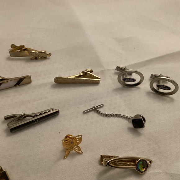 Cufflinks tie bar tie pin vintage to now lot - Picture 4 of 5